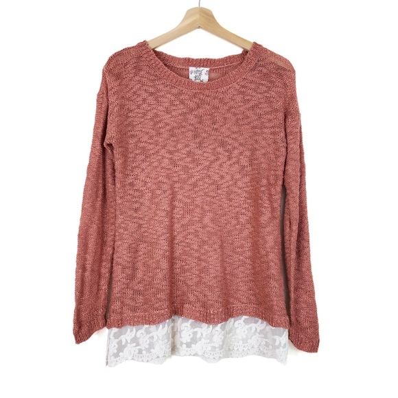 Hippie Rose Long Sleeve Dolman Crew Neck Sweater M - Picture 1 of 9